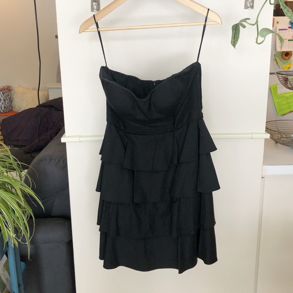 Barney’s New York CO-OP Black Tiered Ruffle Dress